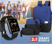 D13 Smart Watch With Heart Rate Monitor - Black + Simple Design Set Of 3 Pieces Light Weight Oxford Polyester Fabric Laptop Bag - Black And Blue