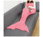 FN-Super Soft Crochet Mermaid Tail Blanket For Kids (85cm) - Pink  - Similar Product Imag - ID 97915