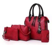 FN-Casual 4 Pieces Handbags Set for Women - Red  - Similar Product Imag - ID 97796
