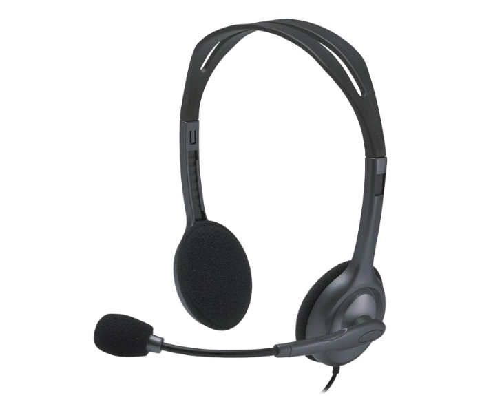 Logitech H111 Single Jack Headset for Laptop - Black Front View - ID 100815