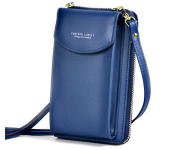 Forever Young Women PU Leather Mini Sling Bag - Navy