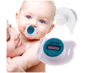 Portable Digital Dummy Soother Thermometer for Toddler - Blue and White
