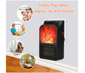 Adjustable 1000W Warm Mini Electric Fan Flame Room Heater with Wall Socket for Room -Black  - Similar Product Imag - ID 101075