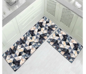 1 Piece Luxurious Modern Rectangular Anti Slip mat for Kitchen Floor - Multicolour