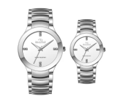 Generic Water Resistant Analog Couple Watch Set - Silver