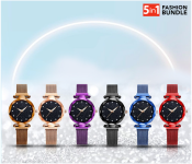 FLLi Star Sky Magnetic Mesh Strap Watch - Black + FLLi Star Sky Magnetic Mesh Strap Watch - Blue + FLLi JA089 Star Sky Magnetic Mesh Strap Watch - Brown + FLLi Star Sky Magnetic Mesh Strap Watch - Purple + FLLi Star Sky Magnetic Mesh Strap Watch - Red + FLLi Star Sky Magnetic Mesh Strap Watch - Gold 