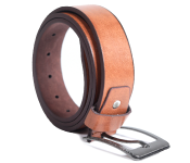 High quality mens genuine leather belt - BROWN Front View - ID 102612