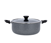 Delcasa DC1899 20 cm Casserole with Glass Lid -Grey