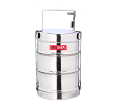 Delcasa DC1986 3Layer Stainless Steel Bombay Tiffin With Removable Inner Plate -Silver