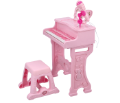 Merriboy MBMI1977 37 Keys My Piano Musical Set with Microphone and Stool - Pink
