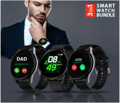 D15 Smart Watch With Heart Rate Monitor Wristband - Black + X9 Bluetooth Waterproof Smart Band Smart Watch - Black + X9 Bluetooth Waterproof Smart Watch Smartwatch - Blue 