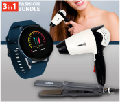 X9 Bluetooth Waterproof Smart Watch Smartwatch - Blue + Krawn Hair Straightner KR-41011 + Krawn Hair Dryer KW-41008 
