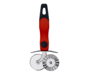 Delcasa DC1926 29X8.3 cm Stainless Steel Double Pizza Cutter -Silver and Red
