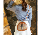 Cartoon Print Shell Small Bee Shoulder Trend Messenger Purse Handbag - Brown  - Similar Product Imag - ID 103335