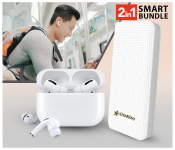 TWS Airpod Pro 3 Bluetooth Earphones Wireless Headset - White + Demaco Super Power Bank 20000mAh - White 