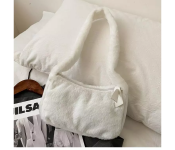 Women Soft Plush Hobos Furry Clutch Purse Fashion Shoulder Baguette Underarm Bag - White  - Similar Product Imag - ID 105226