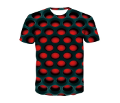 FN-3D Printed Blank Spot XL Round Neck T-Shirt for Men - Black and Red
