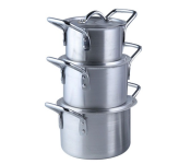Kawashi Aluminium Cooking Pot Set 6Pcs Highly Durable - Silver