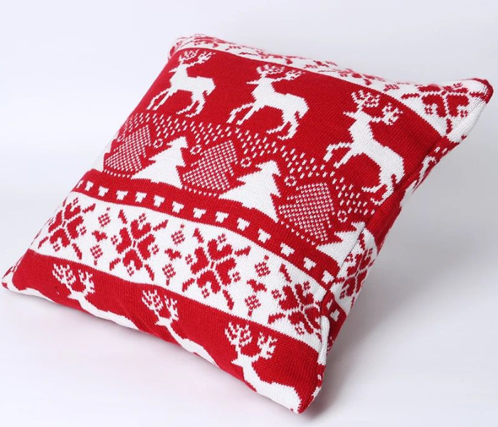 Lazy Panda CTKC002 Christmas Themed Soft Woolen Knitted Cushions - Red and White  - Similar Product Imag - ID 104521