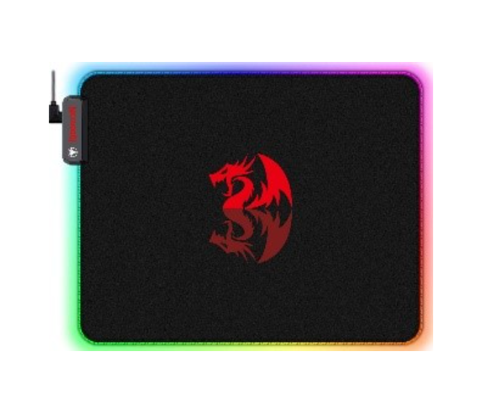 Redragon P026-RGB Pluto RGB LED Large Soft Matt Gaming Mouse Pad with Nonslip Base and Stitched Edges - Black  - Similar Product Imag - ID 104104