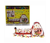 Generic Lightweight 100 Magic Ball House with Tunnel for Kids - White and Red