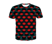 FN-3D Printed Blank Spot Large Round Neck T-Shirt for Men - Black and Red  - Similar Product Imag - ID 104528