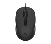 HP 240J6AA 150 1600 DPI Wired Mouse - Black Front View - ID 104064