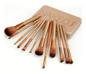 12 Pieces Urban Decay Naked 3 Make Up Brushes - Gold