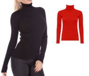 FN Unisex Winter High Neck Full Sleeve T Shirt - Red