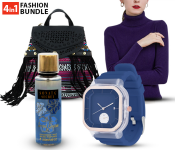 6611 Autumn Turtle Neck Cashmere Winter Pullover Sweaters For Women + Eliza Casual Shoulder Bag For Women - Black + Pearl 6254 Fashionable Solid Square Watch For Women - Blue + Sonata Secret 250ml Secret Charm Mist Fragrance For Women