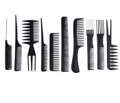 10 Piece Unisex Hair Comb Kit - Black  - Similar Product Imag - ID 108821