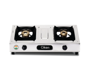 Clikon CK4288 2 Burner Gas Stove with Piezo ignition - Silver and Black