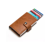 Luxury Leather Smart Business Wallet - Brown