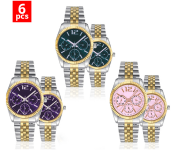 Rio Double Color Strap Couple Watch - Green + Rio Double Color Strap Couple Watch - Pink + Rio Double Color Strap Couple Watch - Purple
