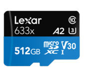 Lexar 633x 512GB Micro SDHC-SDXC MemoryCard with 95Mbps