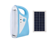 Krypton KNSE5173 DC12V Rechargeable Lantern with Solar Panel and Automatic Lighting During Power Failure - White and Blue