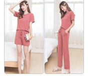 3 Piece Plain Sleepwear Dress for Women - Pink   - Similar Product Imag - ID 109168