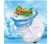 FN- 2 in 1 Ultrasonic Turbo Washing Machine Portable Washer and Rotary Mini Washing Machine - White