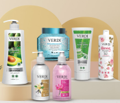 Bundle 1 PCs Set Verdi 600ml Hair Care Pure Avocado Hydrating Shampoo + 1 PCs Set Verdi 250ml Hair Care Fresh Aloe Vera Damage Repair Conditioner + 1 PCs Set Verdi 500ml Care Exfoliating Sea Salt Face And Body Scrub + 1 PCs Set Verdi 500ml Sweet Vanilla Skin Care Body Lotion + 1 PCs Set Verdi 500ml Body Care Extracts Maritime Pine Body Wash + 1 PCs Set Verdi 500ml Milk And Honey Skin Care Body Lotion