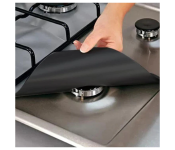 Generic 5 Pieces Easy-Wipe Removable Trimable Stove Protector - Black and Silver
