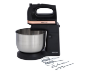 Krypton KNSM6343 220W 5 Speed Control Stand Mixer with Two Beaters and Two Hooks - Silver and Black