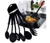 RMN 6 Piece Heat-Resistant Non Stick Kitchen Tool Set - Black 