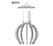 500mAh Rechargeable Electric Octopus Head Back and Body Massage for Stress Relaxation - White and Grey