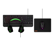 Porodo PDX213-BK 4 In 1 Keyboard Headphone Mouse and Mouse Pad Gaming Set - Black  - Similar Product Imag - ID 110462