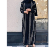 0909 Kayan High Quality Arab Fashion 58 Sized Abaya for Women - Black