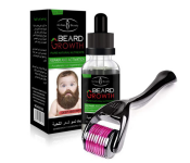 Aichun Beauty 30ml Hair Growth Pure Natural Nutrients Skin Cleansing Vitamins Hair Growth Beard Oil + Generic Derma Roller Micro Needle For Skin Care - Titanium Black