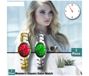 2 Piece Classic Color Analog Watch for Women