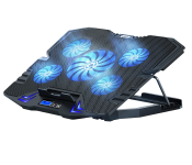 Laptop Cooling Pad for 10 to 15.6 Inch Laptops with Adjustable Height Settings - Black
