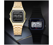 CS15 2 Piece Vintage Smart Analog Digital Square Watch - Gold and Silver
