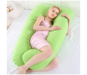 ShowTop U Shaped Bedding Maternity Pillow for Pregnant Women with Removable Jersey - Green  - Similar Product Imag - ID 109626